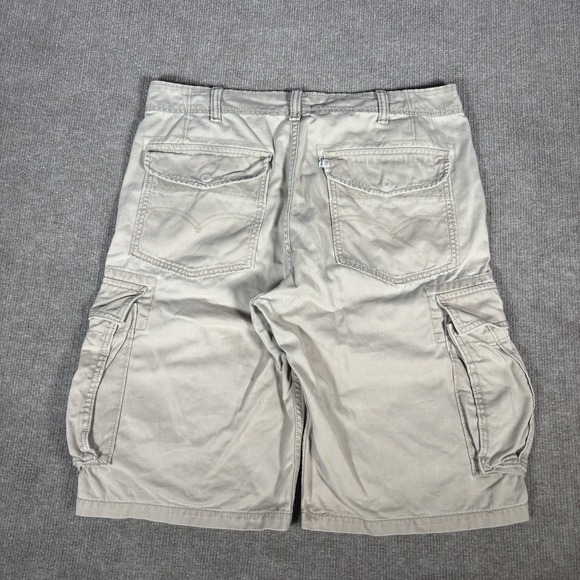 Levis Cargo Shorts Mens 33 Ivory Beige Cotton Baggy Heavy Workwear Skater Y2K - Picture 2 of 9